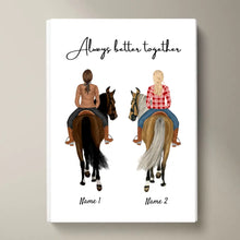 Laden Sie das Bild in den Galerie-Viewer, Pferdefreundinnen - Personalisiertes Poster für Reiterinnen (1-3 Personen)
