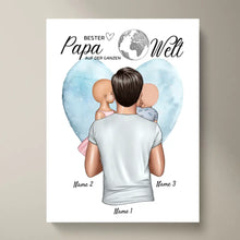 Afbeelding in Gallery-weergave laden, Beste vader ter wereld - Gepersonaliseerde poster (vader met kinderen)
