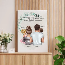 Laden Sie das Bild in den Galerie-Viewer, Wo die Liebe niemals endet - Personalisiertes Familien-Poster (Eltern mit Kinder)
