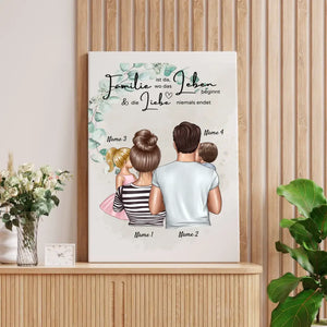 Où l'amour ne finit jamais - Poster familial personnalisé (parents avec enfants)