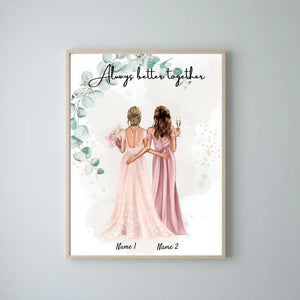  Bride & Maid of Honor - Personalized Poster