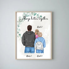 Laden Sie das Bild in den Galerie-Viewer, Bester Papa Poster - Personalisiertes Poster (1-4 Kinder, Teenager)
