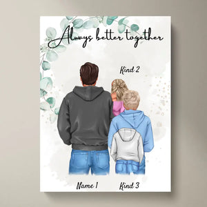 Best Dad Poster - Personalized Poster (1-4 Kids, Teenager)