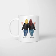 Load image into Gallery viewer, Favorite Sisters Leather Jacket &amp; Drink - Personalized Mug (2-3 Sisters)
