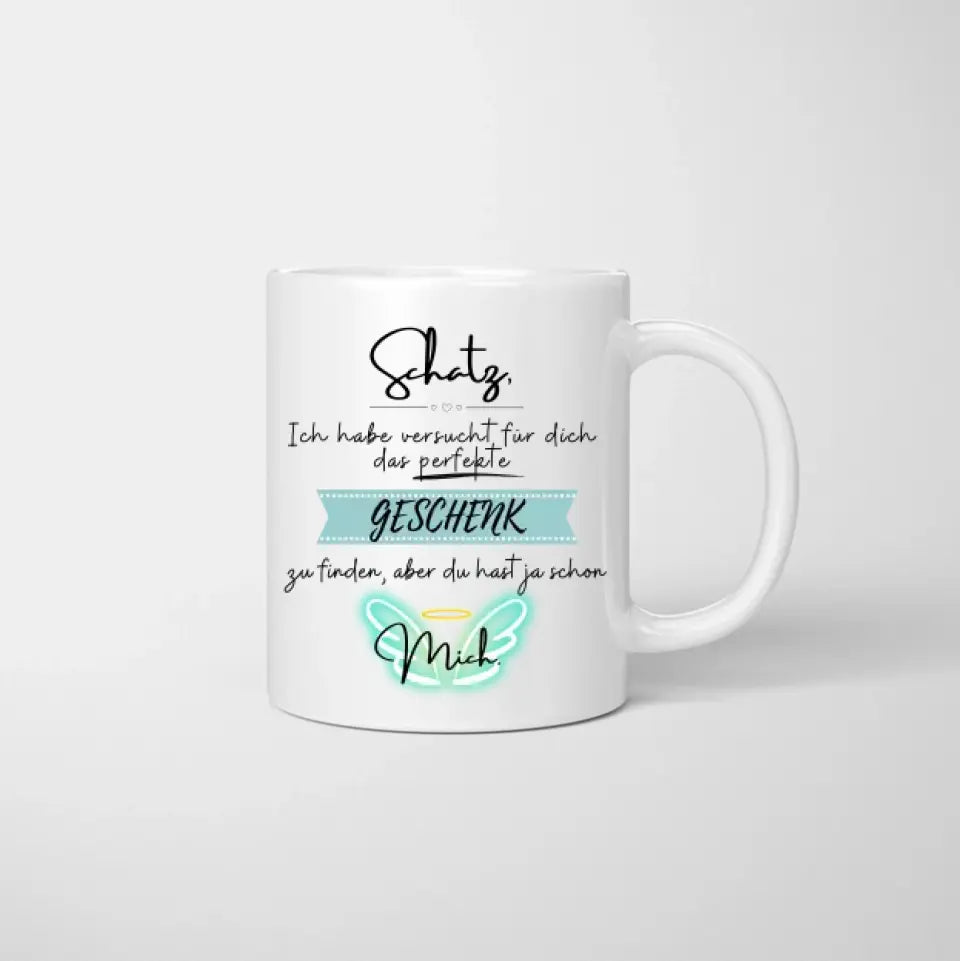 Mein Schatz - Personalisierte Pärchen-Tasse (Geschenk zum Valentinstag)