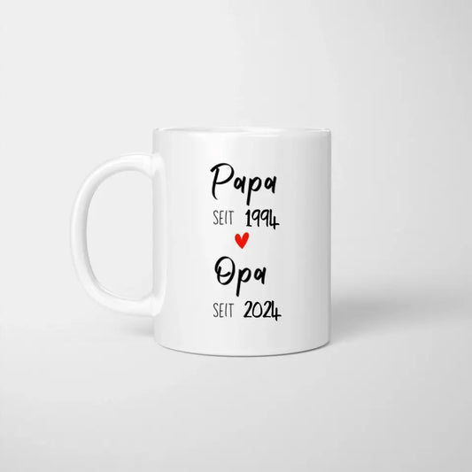 De papa à grand-père - Mug personnalisé pour l'annonce (Papa depuis, Grand-père depuis, Années)