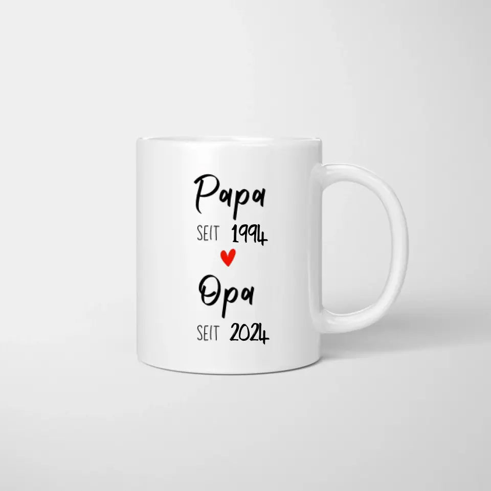 Van papa aan opa - Gepersonaliseerde mok voor de aankondiging (papa sinds, opa sinds, jaar)