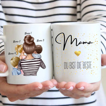 Laden Sie das Bild in den Galerie-Viewer, Mama, du bist die Beste - Personalisierte Tasse (1-4 Kinder, Muttertag)
