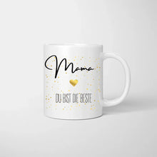 Charger l&#39;image dans la galerie, Mama, du bist die Beste - Personalisierte Tasse (1-4 Kinder, Muttertag)
