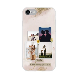 "Our favourite Place" - Gepersonaliseerd hoesje voor mobiele telefoon, eigen fotocollage (voor familie, stelletjes, vrienden)