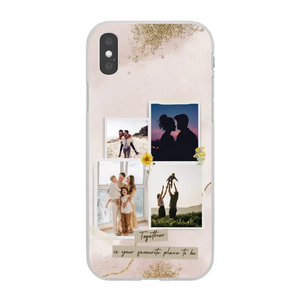 "Our favourite Place" - Gepersonaliseerd hoesje voor mobiele telefoon, eigen fotocollage (voor familie, stelletjes, vrienden)