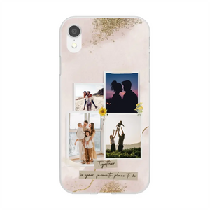"Our favourite Place" - Coque personnalisée pour téléphone portable, collage de photos personnelles (Pour la famille, les couples, les amies)