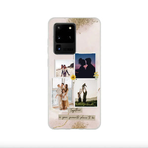 "Our favourite Place" - Gepersonaliseerd hoesje voor mobiele telefoon, eigen fotocollage (voor familie, stelletjes, vrienden)