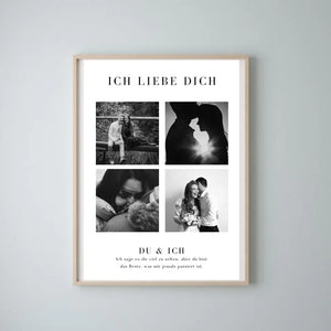 "Ich liebe dich" Personalisierte Foto-Collage Poster für Pärchen, deinen Partner copy