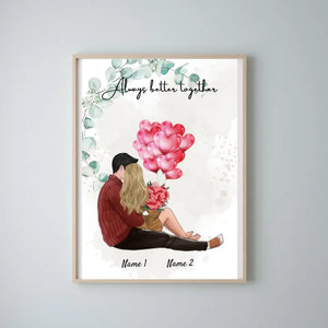 Be My Valentine - Personalized Poster (woman with man)