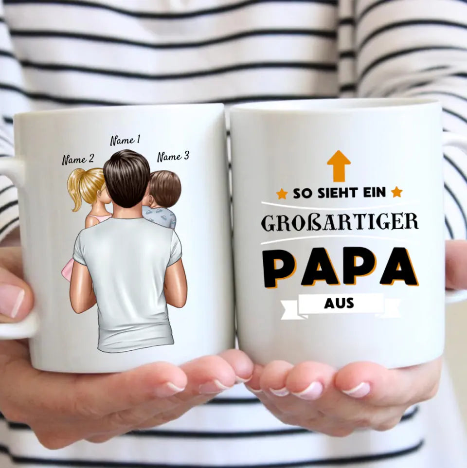 Voilà à quoi ressemble un grand papa ! - Mug personnalisé pour les pères (Fête des Pères 1-4 enfants) 