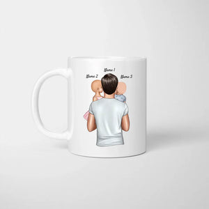 So sieht ein großartiger PAPA aus! - Personalisierte Tasse für Väter (Vatertag 1-4 Kinder)