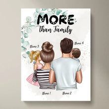 Afbeelding in Gallery-weergave laden, More than Family - Personalisiertes Familien Poster (Eltern mit 1-4 Kindern)
