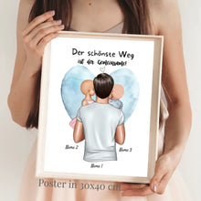 Load image into Gallery viewer, Der schönste Weg ist der gemeinsame! - Personalisiertes Vatertag Poster (Papa mit 1-4 Kindern)
