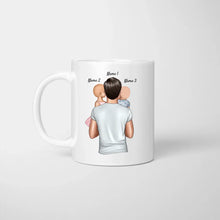 Load image into Gallery viewer, Scheiss auf Vatertag, wir lieben dich jeden Tag - Personalisierte Tasse (Papa mit 1-4 Kinder)
