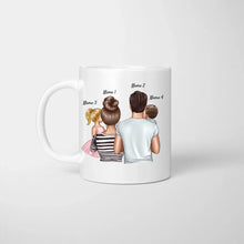 Charger l&#39;image dans la galerie, Il n&#39;y a qu&#39;une seule maman ! - Tasse familiale personnalisée (Fête des mères, Fête des pères avec 1 à 4 enfants) 
