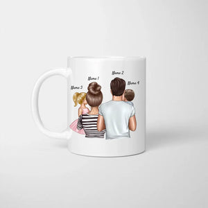 Il n'y a qu'une seule maman ! - Tasse familiale personnalisée (Fête des mères, Fête des pères avec 1 à 4 enfants) 