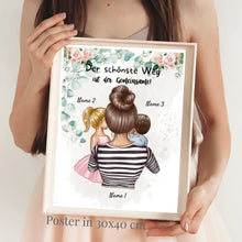 Charger l&#39;image dans la galerie, Der schönste Weg ist der gemeinsame - Personalisiertes Poster Muttertag (Mama mit Kindern)

