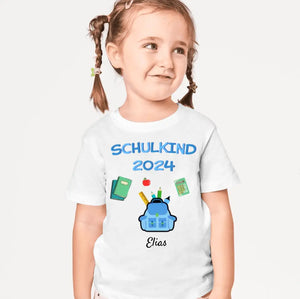 Schoolkind 2023 - Gepersonaliseerd T-shirt voor kinderen die naar school gaan (100% katoen)