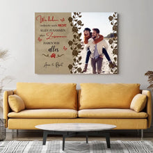 Load image into Gallery viewer, Samen hebben we ALLES - Gepersonaliseerde fotocanvas voor koppels
