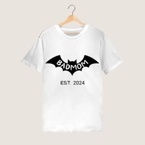 Badmom (Dadman) depuis 2024 - T-shirt personnalisé pour future maman, annonce naissance/grossesse 100% coton