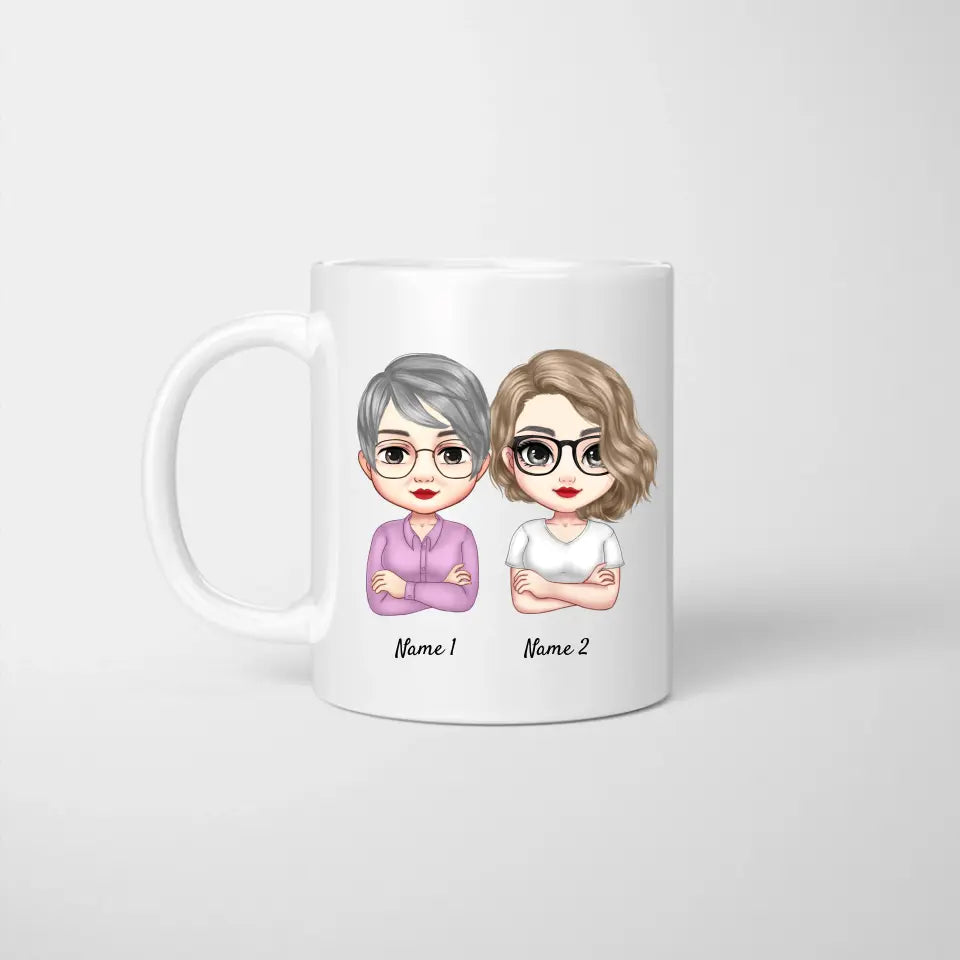 Maman & Filles Chibi - Mug personnalisé (2-3 femmes)