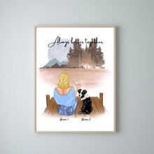 Afbeelding in Gallery-weergave laden, Meesteres met huisdier - Persoonlijke Poster  (hond, kat)
