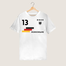 Afbeelding in Gallery-weergave laden, Voetbal EM 2024 Duitsland Jersey - Gepersonaliseerd T-shirt voor voetbalfans (100% katoen, unisex)
