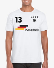 Afbeelding in Gallery-weergave laden, Voetbal EM 2024 Duitsland Jersey - Gepersonaliseerd T-shirt voor voetbalfans (100% katoen, unisex)
