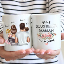 Load image into Gallery viewer, Elue plus belle maman du monde - Mug personnalisé (1-4 kinderen)
