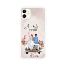 Load image into Gallery viewer, Gepersonaliseerd trouwhoesje voor de telefoon &quot;Just Married&quot; - Voor getrouwde stellen, bruid &amp; bruidegom, huwelijkscadeau
