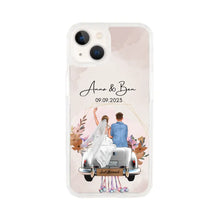 Afbeelding in Gallery-weergave laden, Gepersonaliseerd trouwhoesje voor de telefoon &quot;Just Married&quot; - Voor getrouwde stellen, bruid &amp; bruidegom, huwelijkscadeau
