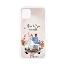 Afbeelding in Gallery-weergave laden, Gepersonaliseerd trouwhoesje voor de telefoon &quot;Just Married&quot; - Voor getrouwde stellen, bruid &amp; bruidegom, huwelijkscadeau
