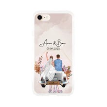 Afbeelding in Gallery-weergave laden, Gepersonaliseerd trouwhoesje voor de telefoon &quot;Just Married&quot; - Voor getrouwde stellen, bruid &amp; bruidegom, huwelijkscadeau
