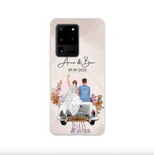 Afbeelding in Gallery-weergave laden, Gepersonaliseerd trouwhoesje voor de telefoon &quot;Just Married&quot; - Voor getrouwde stellen, bruid &amp; bruidegom, huwelijkscadeau
