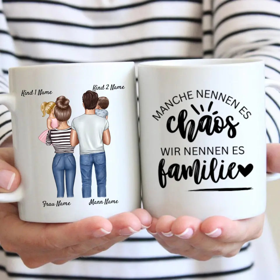 Beste Familientasse - Personalisierte Familien Tasse (1-4 Kinder/ Teenager)