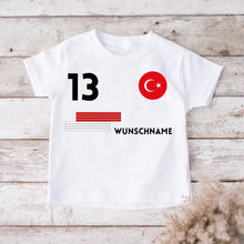 Charger l&#39;image dans la galerie, Maillot de football EM 2024 Turquie individuel pour enfants - T-shirt personnalisé pour enfants (100 % coton)
