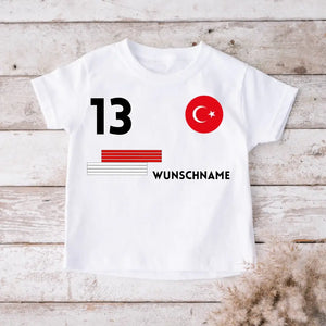 Voetbal EM 2024 Turkije Jersey Kinder individueel - Gepersonaliseerd T-shirt voor kinderen (100% katoen)