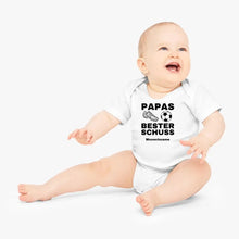 Laden Sie das Bild in den Galerie-Viewer, Papas bester Schuss - Personalisierter Baby-Onesie/ Strampler, 100% Bio-Baumwolle, Fußball Fan Body
