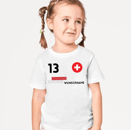 Zwitserland voetbalshirt kinderen individueel - gepersonaliseerd T-shirt voor kinderen (100% katoen)