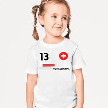 Load image into Gallery viewer, Voetbal EM 2024 Zwitserland Jersey Kinder individueel - Gepersonaliseerd T-shirt voor kinderen (100% katoen)
