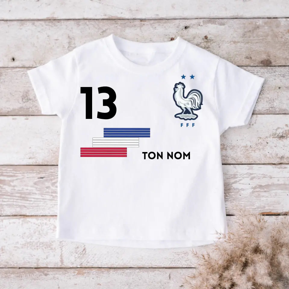 Voetbal Euro 2024 Frankrijk Maillot enfant gepersonaliseerd - T-shirt gepersonaliseerd voor kinderen (100% katoen)