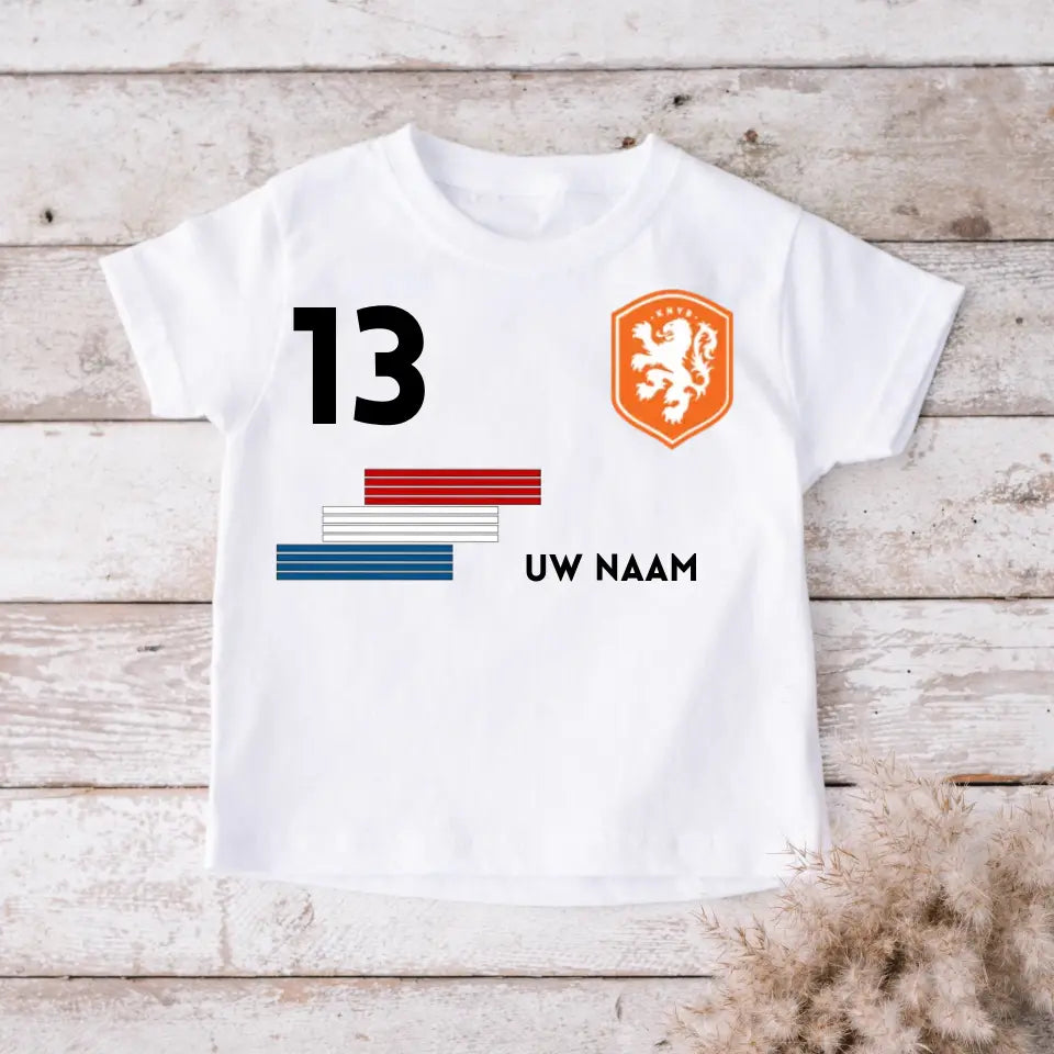 Voetbal EM 2024 Nederland Shirt Kinder Individueel - Gepersonaliseerde T-shirt voor kinderen (100% Katoen)