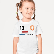 Afbeelding in Gallery-weergave laden, Voetbal EM 2024 Nederland Shirt Kinder Individueel - Gepersonaliseerde T-shirt voor kinderen (100% Katoen)
