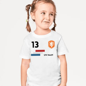 Voetbal EM 2024 Nederland Shirt Kinder Individueel - Gepersonaliseerde T-shirt voor kinderen (100% Katoen)